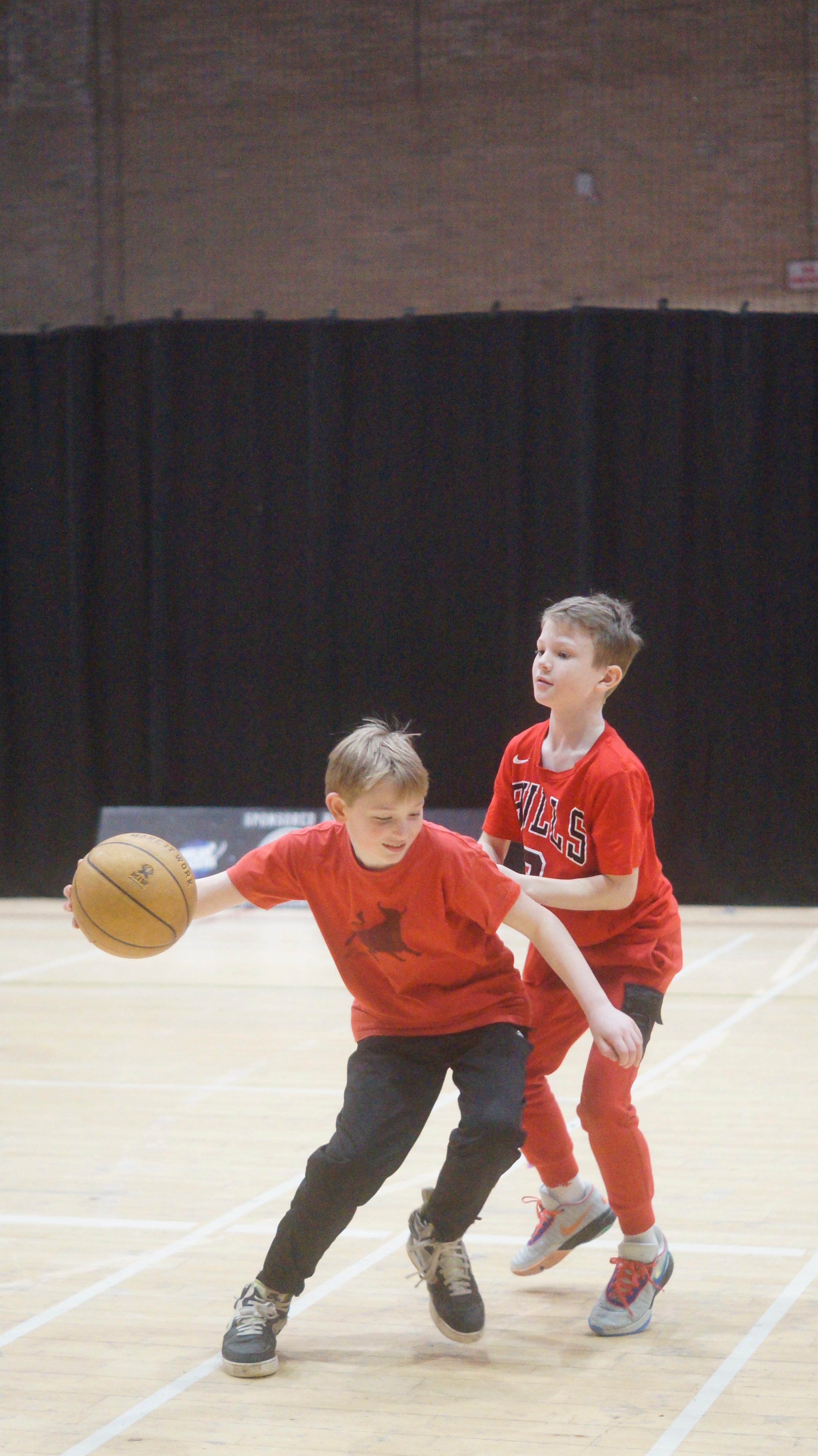 Kids playing basketball